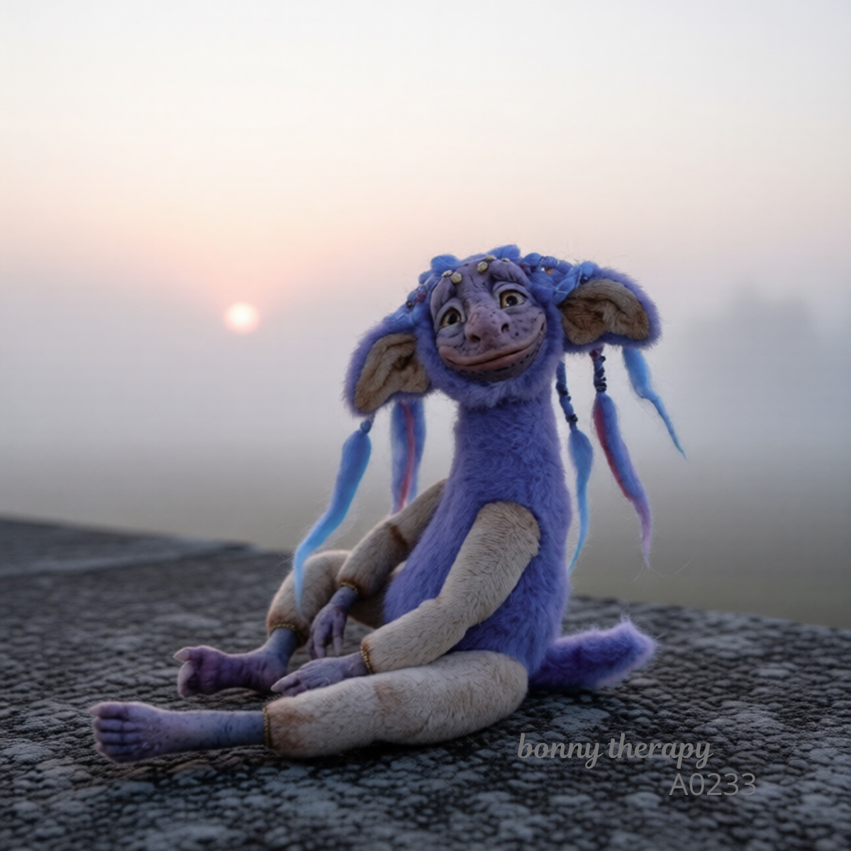 Handmade fantasy creature toy “The Wanderer of Forgotten Dreams.” by Elena Kirillova, 30 cm