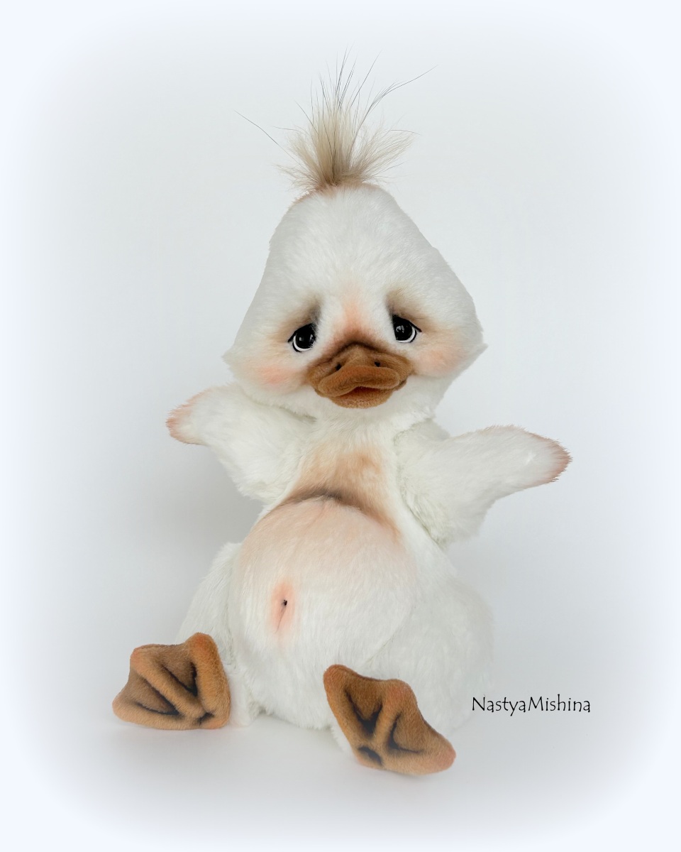 Handmade teddy bear “Utenok Dak” by Anastasiya Gurova, 22 cm